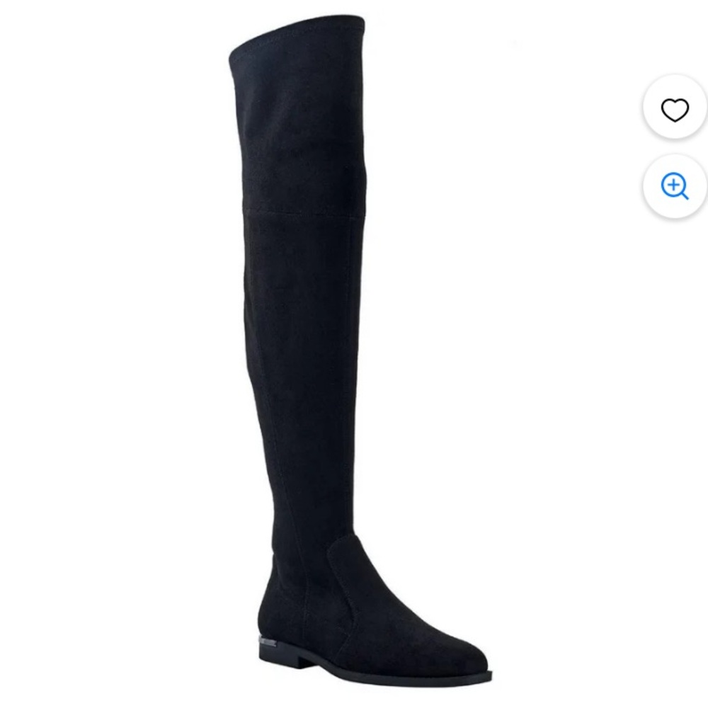 NWOB Marc Fisher Renn Over the Knee Boots Size 6.5 Black Faux Suede